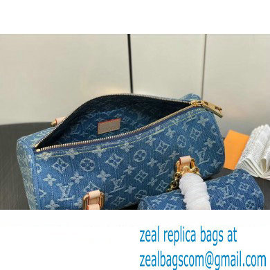 Louis Vuitton Monogram Denim Papillon Bag M46830 Blue New LV Remix 2024 - Click Image to Close