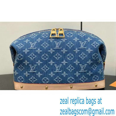 Louis Vuitton Monogram Denim Pochette Cosmetique GM Bag M24317 Blue New LV Remix 2024