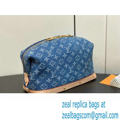 Louis Vuitton Monogram Denim Pochette Cosmetique GM Bag M24317 Blue New LV Remix 2024 - Click Image to Close