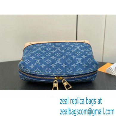Louis Vuitton Monogram Denim Pochette Cosmetique GM Bag M24317 Blue New LV Remix 2024