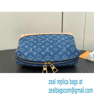 Louis Vuitton Monogram Denim Pochette Cosmetique GM Bag M24317 Blue New LV Remix 2024 - Click Image to Close