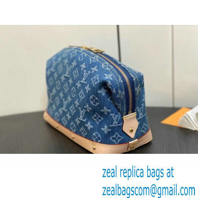 Louis Vuitton Monogram Denim Pochette Cosmetique GM Bag M24317 Blue New LV Remix 2024