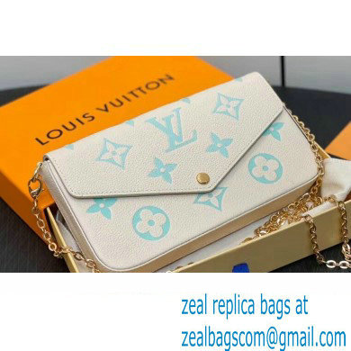 Louis Vuitton Monogram Empreinte Felicie Pochette Bag M83025 White/Green 2024 - Click Image to Close