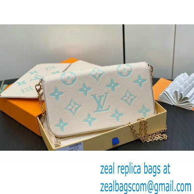 Louis Vuitton Monogram Empreinte Felicie Pochette Bag M83025 White/Green 2024 - Click Image to Close