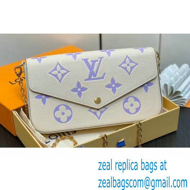 Louis Vuitton Monogram Empreinte Felicie Pochette Bag M83025 White/Purple 2024 - Click Image to Close