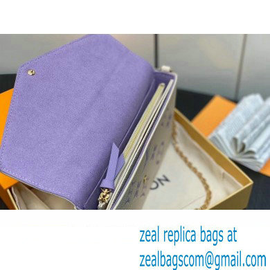 Louis Vuitton Monogram Empreinte Felicie Pochette Bag M83025 White/Purple 2024