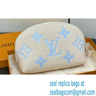 Louis Vuitton Monogram Empreinte Leather Cosmetic Pouch Bag M24378 Blue