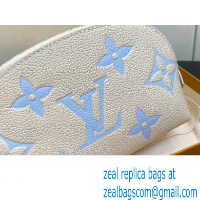 Louis Vuitton Monogram Empreinte Leather Cosmetic Pouch Bag M24378 Blue