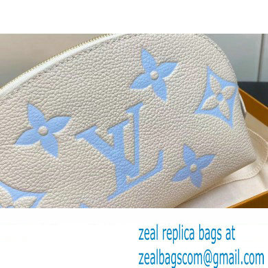 Louis Vuitton Monogram Empreinte Leather Cosmetic Pouch Bag M24378 Blue - Click Image to Close