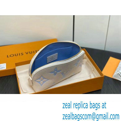 Louis Vuitton Monogram Empreinte Leather Cosmetic Pouch Bag M24378 Blue - Click Image to Close