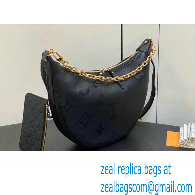 Louis Vuitton Monogram Empreinte Leather Loop Hobo Bag M46725 Black 2023