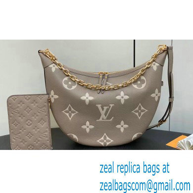 Louis Vuitton Monogram Empreinte Leather Loop Hobo Bag M46738 Dove Gray/Cream 2023