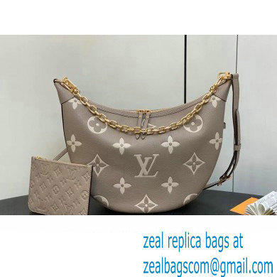 Louis Vuitton Monogram Empreinte Leather Loop Hobo Bag M46738 Dove Gray/Cream 2023