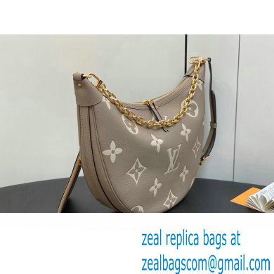 Louis Vuitton Monogram Empreinte Leather Loop Hobo Bag M46738 Dove Gray/Cream 2023