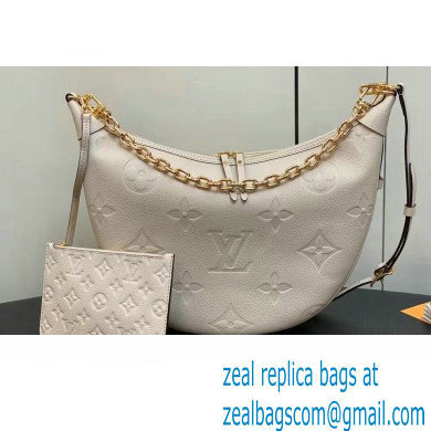 Louis Vuitton Monogram Empreinte Leather Loop Hobo Bag M46739 Cream 2023