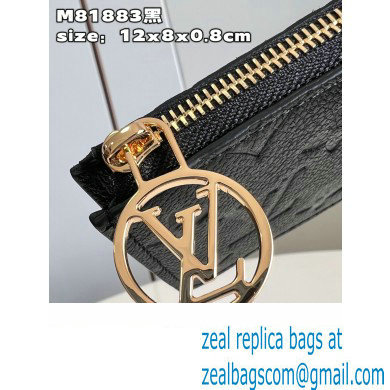 Louis Vuitton Monogram Empreinte Leather Romy Card Holder M81883 Black