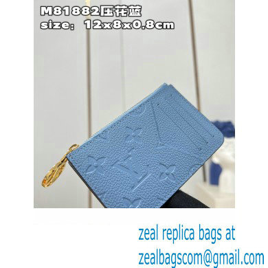 Louis Vuitton Monogram Empreinte Leather Romy Card Holder M82045 Bleu Nuage Blue - Click Image to Close