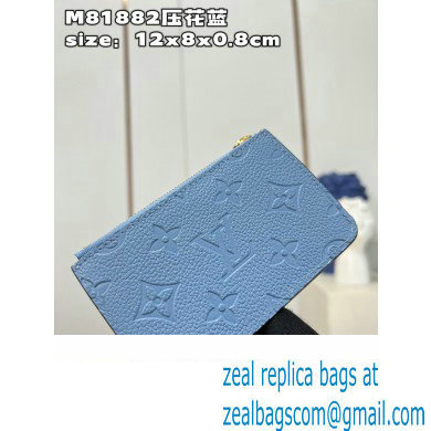 Louis Vuitton Monogram Empreinte Leather Romy Card Holder M82045 Bleu Nuage Blue - Click Image to Close