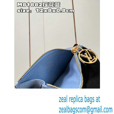 Louis Vuitton Monogram Empreinte Leather Romy Card Holder M82045 Bleu Nuage Blue