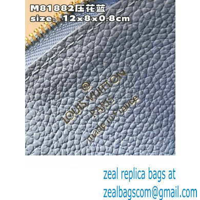 Louis Vuitton Monogram Empreinte Leather Romy Card Holder M82045 Bleu Nuage Blue - Click Image to Close