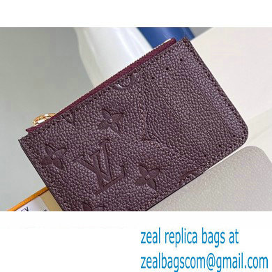 Louis Vuitton Monogram Empreinte Leather Romy Card Holder M82494 Wine Red