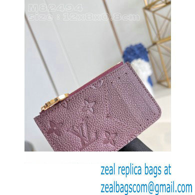 Louis Vuitton Monogram Empreinte Leather Romy Card Holder M82494 Wine Red - Click Image to Close