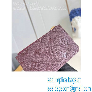 Louis Vuitton Monogram Empreinte Leather Romy Card Holder M82494 Wine Red