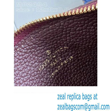 Louis Vuitton Monogram Empreinte Leather Romy Card Holder M82494 Wine Red