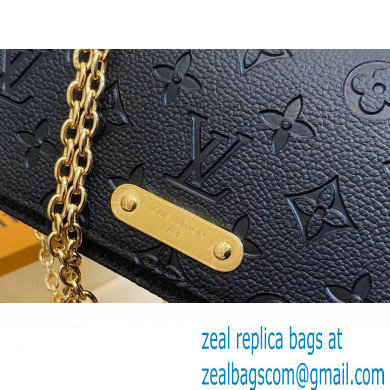 Louis Vuitton Monogram Empreinte Leather Wallet On Chain Lily Bag M46919 Black 2024 - Click Image to Close