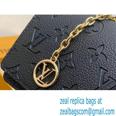 Louis Vuitton Monogram Empreinte Leather Wallet On Chain Lily Bag M46919 Black 2024