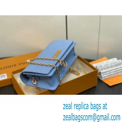 Louis Vuitton Monogram Empreinte Leather Wallet On Chain Lily Bag M83233 Blue Hour 2024