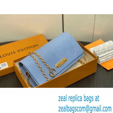 Louis Vuitton Monogram Empreinte Leather Wallet On Chain Lily Bag M83233 Blue Hour 2024