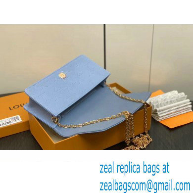 Louis Vuitton Monogram Empreinte Leather Wallet On Chain Lily Bag M83233 Blue Hour 2024