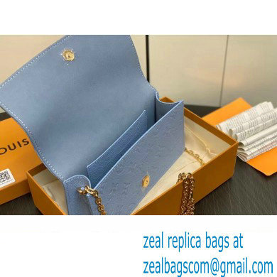 Louis Vuitton Monogram Empreinte Leather Wallet On Chain Lily Bag M83233 Blue Hour 2024