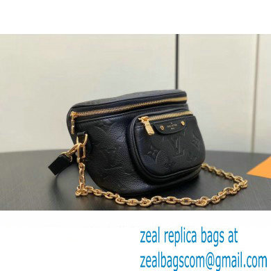 Louis Vuitton Monogram Empreinte Mini Bumbag M46917 Black 2024