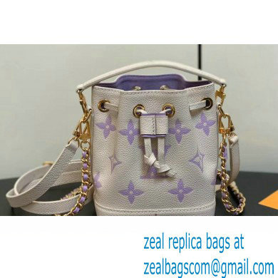 Louis Vuitton Monogram Empreinte leather Nano Noe Bag M82933 creamy/Purple 2024 - Click Image to Close