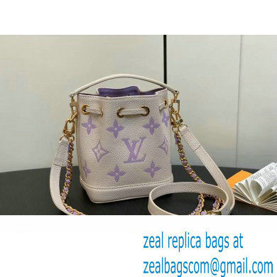 Louis Vuitton Monogram Empreinte leather Nano Noe Bag M82933 creamy/Purple 2024