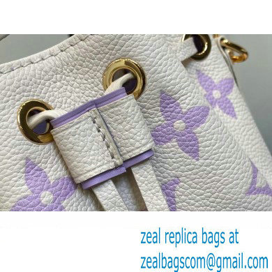 Louis Vuitton Monogram Empreinte leather Nano Noe Bag M82933 creamy/Purple 2024