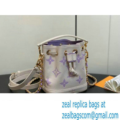 Louis Vuitton Monogram Empreinte leather Nano Noe Bag M82933 creamy/Purple 2024 - Click Image to Close