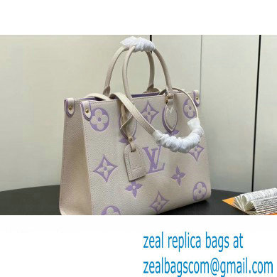 Louis Vuitton Monogram Empreinte leather OnTheGo MM Bag M23937 creamy/Purple 2024 - Click Image to Close