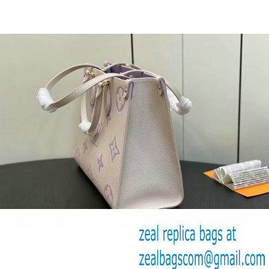 Louis Vuitton Monogram Empreinte leather OnTheGo MM Bag M23937 creamy/Purple 2024 - Click Image to Close