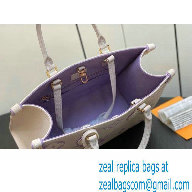 Louis Vuitton Monogram Empreinte leather OnTheGo MM Bag M23937 creamy/Purple 2024 - Click Image to Close