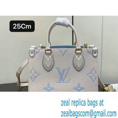 Louis Vuitton Monogram Empreinte leather OnTheGo PM Bag M45653 creamy/Blue 2024