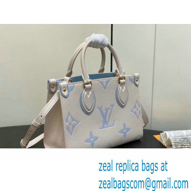 Louis Vuitton Monogram Empreinte leather OnTheGo PM Bag M45653 creamy/Blue 2024