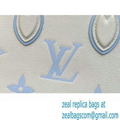 Louis Vuitton Monogram Empreinte leather OnTheGo PM Bag M45653 creamy/Blue 2024 - Click Image to Close