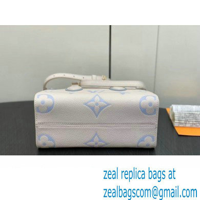 Louis Vuitton Monogram Empreinte leather OnTheGo PM Bag M45653 creamy/Blue 2024 - Click Image to Close