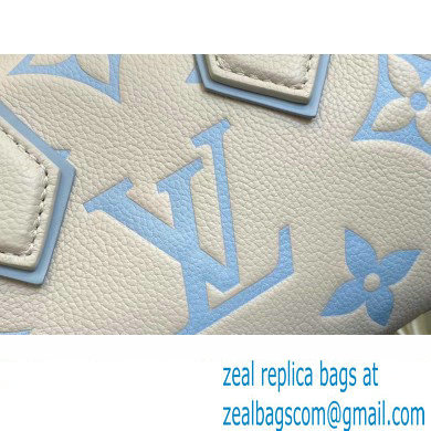 Louis Vuitton Monogram Empreinte leather Speedy Bandouliere 20 Bag M46397 creamy/Blue 2024 - Click Image to Close