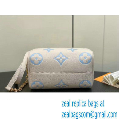 Louis Vuitton Monogram Empreinte leather Speedy Bandouliere 20 Bag M46397 creamy/Blue 2024