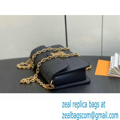 Louis Vuitton Monogram Empreinte leather Wallet On Chain Metis Bag M82637 Black 2023