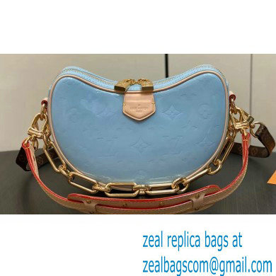 Louis Vuitton Monogram Vernis Croissant PM Bag New LV Remix M24021 Sky 2024 - Click Image to Close